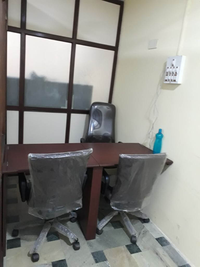 airconditioned chambers,with all basic amenities,free maintennance and electricity.