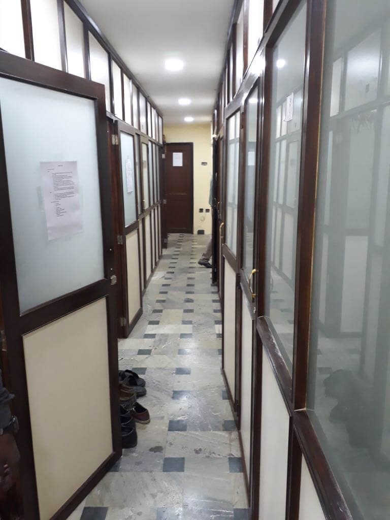airconditioned chambers,with all basic amenities,free maintennance and electricity.
